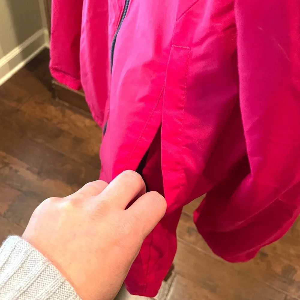 Columbia girls hooded windbreaker jacket full zip SZ L pink gray - Picture 5 of 13